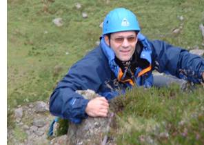 Brett on a wild wales climbing course
