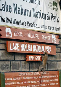 Lake Nakuru National Park sign